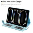 thumbnail image 4 of Handbag Case for iPad Air 11" 2024/iPad Air 4 & 5 10.9"/iPad Pro 11" 2022/2021/2020/2018,Folio Stand PU Leather Pencil Holder Shoulder Hand Strap Card Slots Magnetic Envelope Wallet Cover,Blue, 4 of 7