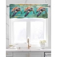 thumbnail image 2 of Sea Turtles Linen Curtain Valance for Bedroom/Bathroom/Kitchen/Office/Living/Dining Room Window,Retro Coastal Nautical Maps Ocean Summer Rod Pocket Topper Decorative Cafe Drapes Panel 54"x18", 2 of 6