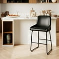 thumbnail image 6 of Set of 4 Counter Height Bar Stools, PU Leather Upholstered Bar Chairs with Backrest and Footrest for Kitchen Island and Dining Room, 6 of 8