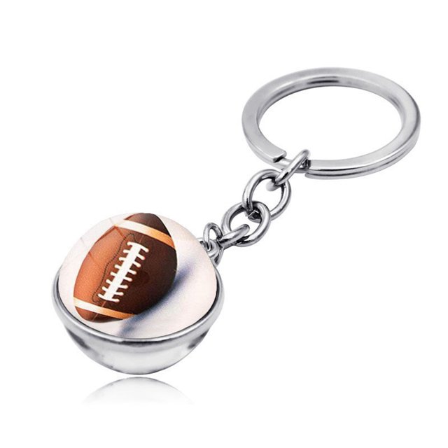 LYMAYTER Basketball Key Chain Glass Basketball Keychain Decoration - Double - sided, for DIY Backpack Handbag Key Ring