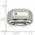 thumbnail image 2 of Beautiful Titanium Satin & Polished Diamond Band, 2 of 2