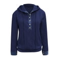 thumbnail image 5 of Women Denim Collar Patchwork Long Sleeve Pullover Top V Neck Long Sleeve Shirts Patchwork Sweatshirt Vintage Printed Sweatshirts Casual Jean Tops, 5 of 5