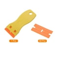 thumbnail image 3 of Plastic Razor Blade Scraper Remover Tool with 50pcs Plastic Razor Blades for Wall Car Window Glass, Yellow, 3 of 4