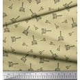 thumbnail image 3 of Soimoi Beige polyester Crepe Fabric Paint Brush Hardware Fabric Prints By Yard 42 Inch Wide, 3 of 3