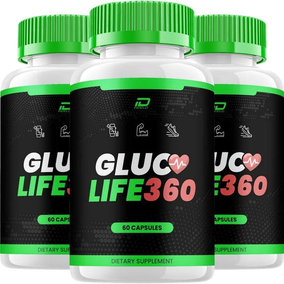 Gluco Life 360 Capsules – GlucoLife 360 All Natural Glycogen Support, 3 Pack, 180 Capsules