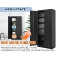 thumbnail image 7 of BESFUR Metal Storage Cabinet - 87“H Garage Cabinet with Adjustable Shelves & Top Cabinet - Tall Black Cabinet for Office, Garage, Home - Black, 7 of 7
