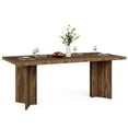 thumbnail image 6 of Finmind 63" Dining Table for 4-6, Wood Farmhouse Kitchen Table for Dining Room, Dark Brown, 6 of 7