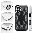 thumbnail image 3 of Compatible with iPhone 11 12 13 mini 14 15 16 Pro Max Plus Wallet Case with Card Holder, PU Leather Kickstand Card Slots Case ( Black Bandana Paisley, iPhone 16 Plus), 3 of 7