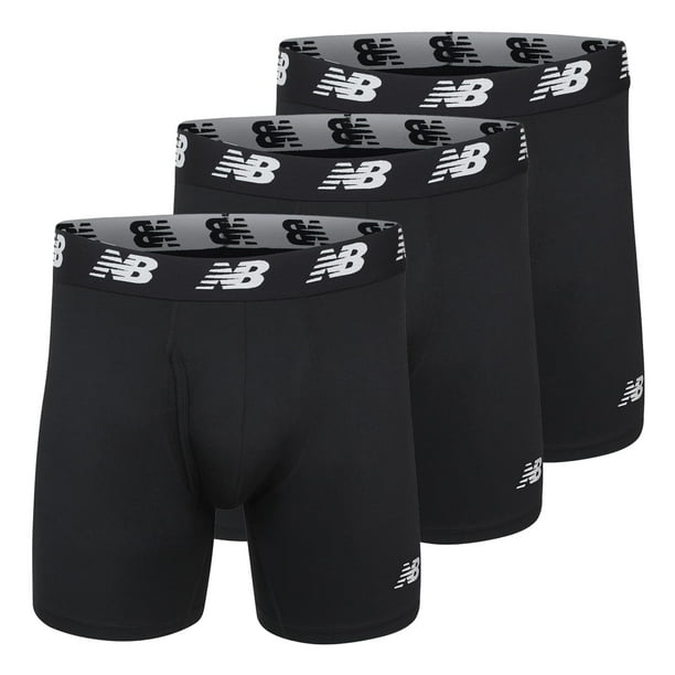 Calzoncillos bóxer New Balance 6 para hombre, paquete de 3, negros, XL