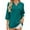 Blue, variant on Women Textured T-Shirt Summer Casual V-Neck Solid Loose Mid-Sleeve Basic for Tee Tops S-2XL
