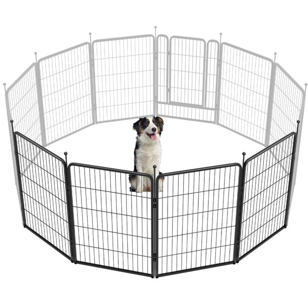 FXW Rollick Dog Playpen Outdoor, 4 Panels 40" Height Dog Fence Exercise