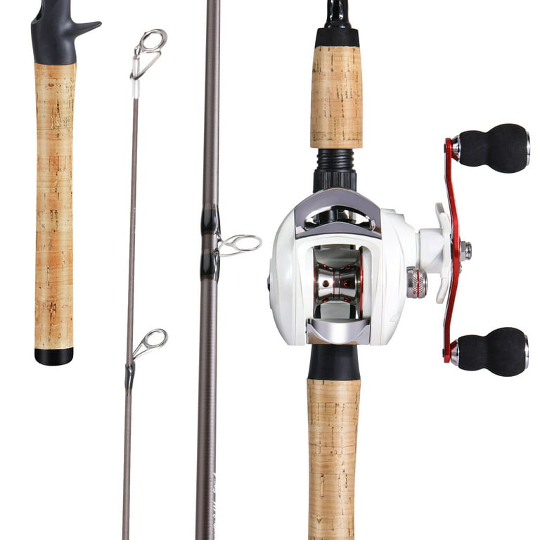  Sougayilang Fishing Rod And Reel Combo, Baitcasting Combo,  30-Ton Carbon Blank Rods, Cork And EVA Handle-5.9ft