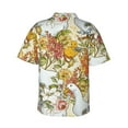 thumbnail image 3 of Uemuo Ducks and Flowers Printed Regular Fit Short Sleeve Casual Hawaiian Shirt for Men,Aloha shirt,Tropical shirt,Floral print shirt,Vacation Beach shirt-Large, 3 of 9