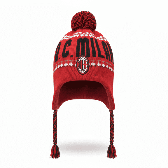 Rhinox A.C. Milan Peruvian Winter Beanie, Acrylic, One Size