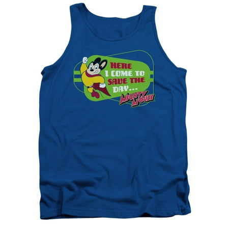 Mighty Mouse Cartoon CBS TV Series Here I Come Adult Tank Top (Best Cartoon Series For Adults)
