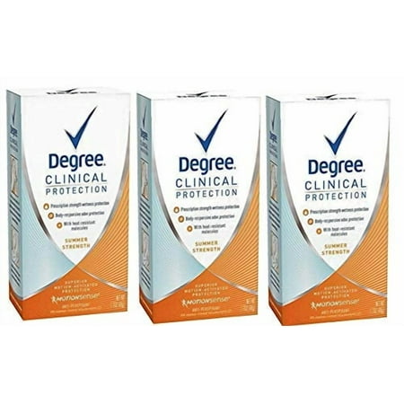 DEGREE DEGREE clinical protection summer strength antiperspirant deodorant, 1.7 Ounce (Pack of 3)