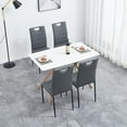 thumbnail image 3 of Resenkos Dining Chairs Set of 4 with Metal Legs and PU Leather Padded Seat, High Back Kitchen Chairs Light Gray, 3 of 9
