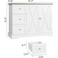 thumbnail image 3 of Buffet Cabinet with Storage, Coffee Bar Cabinet with 3 Drawers, Sideboard for Kitchen Dining Living Room, White, 3 of 7