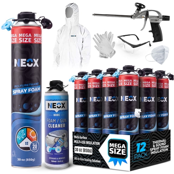 Neox Closed Cell Spray Foam Insulation Kit 12x30 oz High Density