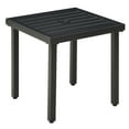 thumbnail image 4 of Sturdy Black Rattan Coffee Table with Umbrella Hole for Patio or Garden, 4 of 7