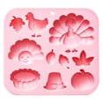 thumbnail image 3 of Hilingoto Xmas Sale ! Fall Thanksgiving Silicone Mold, 10-Cavity Autumn Theme Mold for Pumpkin, Turkey, Maple Leaves, for Cake, Candy, Soap, and Resin Crafts, Pink, 3 of 7