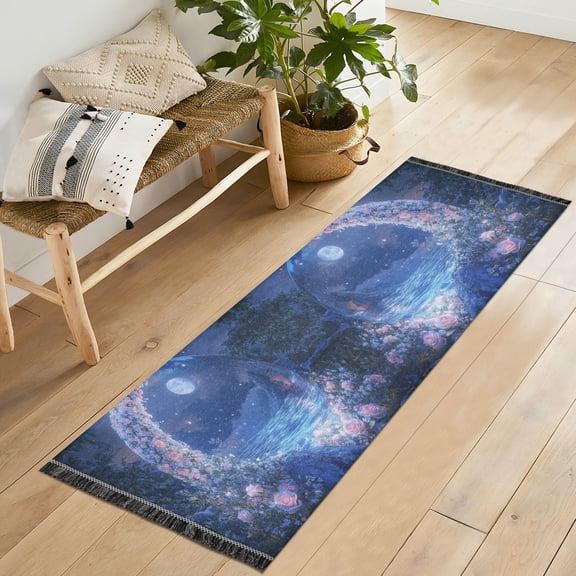 Yayeee Runner Rug for Bedroom 2'x6' Machine Washable Hallway Non Slip Mat, Crystal Ball