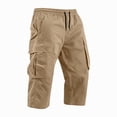 thumbnail image 4 of Zimjoy Men's Cargo Shorts Relaxed Fit Elastic Waist Stretch Lightweight Below The Knee Bermuda Casual Outdoor Hiking Shorts with 4 Pockets Khaki 4XL, 4 of 7