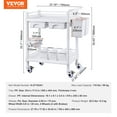 thumbnail image 6 of VEVOR 2 Tiers Lab Carts, Lab Utility Cart with 2 Trays, 2 Drawers & 4 Silent Wheels, Mobile Medical Cart with PP Material, Lab Rolling Cart with 3 Trash Cans for Lab, Clinic, Hospital, Salon, White, 6 of 9