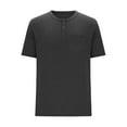 thumbnail image 4 of ZRGHAOYLQ Men's Henley Shirts Short Sleeve Trendy Button Up T Shirts Classic Solid Color Lightweight Tees Big and Tall Plus Size Shirt with Chest Pockets, 4 of 6