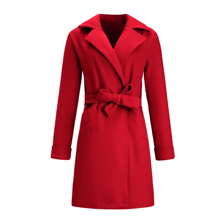 Lisingtool Clearance Womens Summer Tops Winter Coats for Women Women Peacoat Trench Coat Casual Mid Long Overcoat Lapel Open Front Cardigan Outwear
