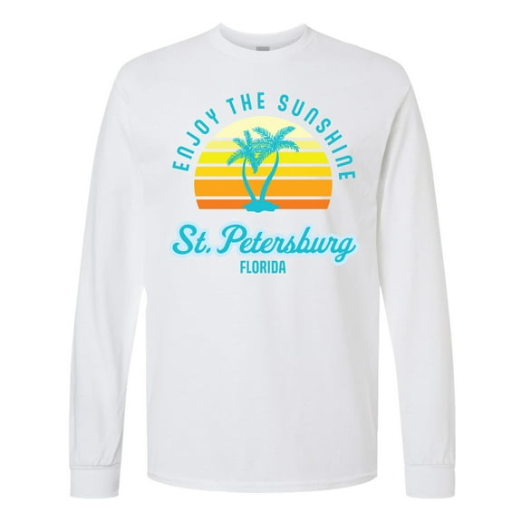 Inktastic Summer Enjoy the Sunshine St. Petersburg Florida in Blue Long Sleeve T-Shirt