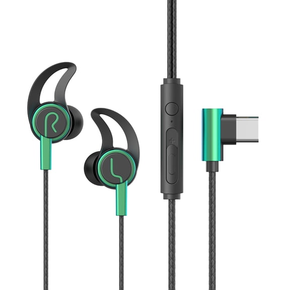 ruhuadgb Wired Earphone Stereo Sound Sports Headset with Microphone 3.5mm/Type-C Plug In-ear Headphone for Game Music Calls