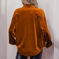 thumbnail image 6 of Njagoc3 Womens Fashion Long Sleeve Solid Velvet Cardiganturndown Collar Shirt Blouse, 6 of 6