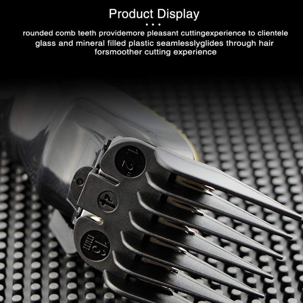 8 Piece Hair Clipper Guards Replacement Set, Guide Combs Sizes 1/8 Inch to 1 Inch, Fits Trimmers 1.65x1.5in and 1.81x1.5in, Black Grooming Attachment for Haircutting