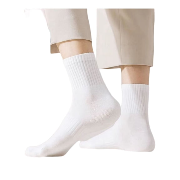 Men's Disposable Socks White 10 Pairs Odor Control Breathable Moisture Wicking Non Slip Invisible Liner Socks for Travel Work
