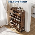 thumbnail image 3 of Vintage  Shoe Storage Organizer with Drawers , Freestanding Narrow Shoe Rack, for Entryway, Hallway, 3 of 9