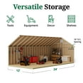 thumbnail image 5 of Little Cottage Co. 12x24 Colonial Williamsburg Shed with Operable Windows and Floor, Outdoor Wood Storage Do-It-Yourself Precut Kit, 5 of 14