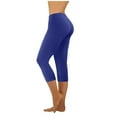 thumbnail image 1 of Generic Women's Plus Size High Waist Wide Leg Trousers Capris, Blue, XL, 1 of 8