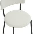 thumbnail image 2 of Solfway Round Seat Dining Chair Set of 4, Mid Curved Back Upholstered Kitchen Chair, White Seat Chairs with Black Metal Legs for Kitchen, Mid-Century Dining Chairs, 2 of 7