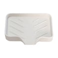 thumbnail image 2 of Roiihwy White Silicone Soap Dish 4.72x3.94in with Drain Spout Sink Organizer Tray for Bathroom Kitchen, 2 of 6
