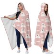 thumbnail image 2 of Wearable Blanket,Cute Ghost Halloween Pattern Hooded Wearable Sherpa Blanket for Adults & Teens,Winter Poncho Shawl Wrap Cape Thick Warm,60"x80", 2 of 5