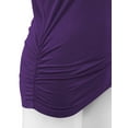 thumbnail image 3 of Made by Johnny Women's Boat Neck 3/4 Sleeve Draped Dolman Top with Side Shirring Premium Shirt XXL DARK_PURPLE, 3 of 6