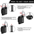 thumbnail image 3 of Jinsinto 4 Digit Combination Locks Waterproof Locker Padlock Resettable Outdoor Padlock (4, Black), 3 of 5