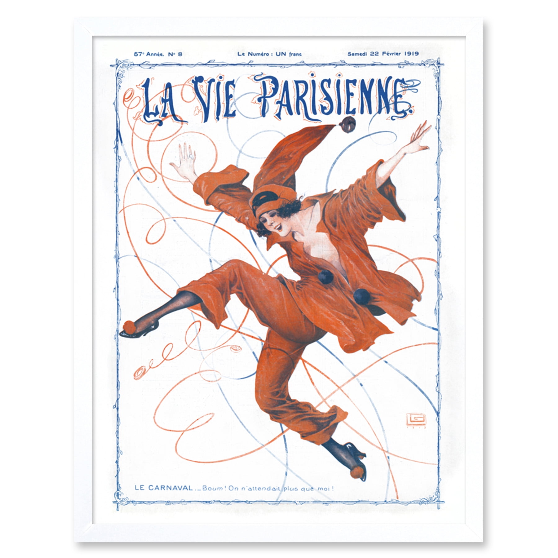 Vintage French Fashion La Vie Parisienne Carnival Clown Magazine