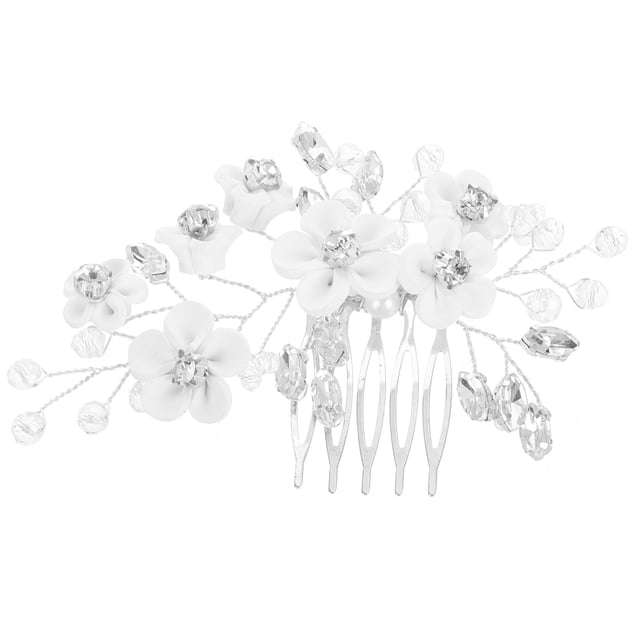 KAKOWELY bridal hair accessory Rhinestone Hair Comb Bridal Jewelry Bridal Hair Insert Decor Wedding Hair Accessory Floral Hair Comb Rhinestone Design Head Decor