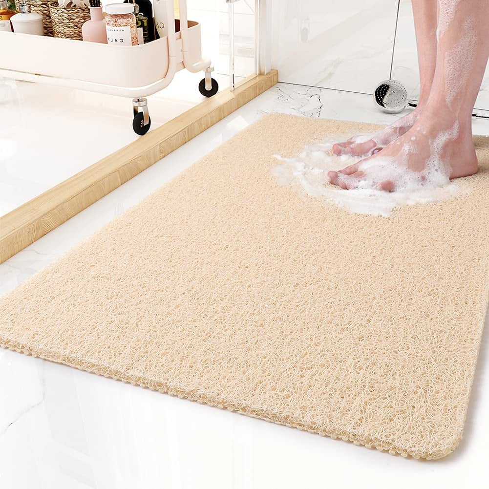 Loofah Shower Mat Non Slip PVC Loofah Bathroom Mats for Wet Areas 53 x 53cm Non Slip Bath Mat Comfort and Improved Stability White Square Shower Mat