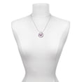 thumbnail image 3 of Delight Jewelry Silvertone Hot Pink & Purple Butterfly Hockey Ring Charm Necklace, 18", 3 of 4