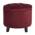 thumbnail image 1 of Safavieh Ottoman de Rangement en Touffeté de Chêne Amélia en Rouge, 1 of 5