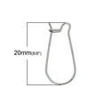 thumbnail image 3 of E434 - 50 pcs. 304 Stainless Steel Kidney Earwire Earring Hooks - 20mm x 9mm - 21 Gauge (0.7mm Thick) - Hypoallergenic! Tarnish Resistant, 3 of 3