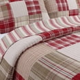thumbnail image 4 of Cotton True Patchwork Reversible Red Tartan Plaid Timeless Quilt Bedding Set, Coverlet Bedspread for Bedroom, Guest Room, RV, Hotel (Classic Plaid, King - 3 Piece), 4 of 5